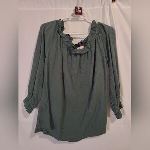 CDM Boutique Off the Shoulders Green Top